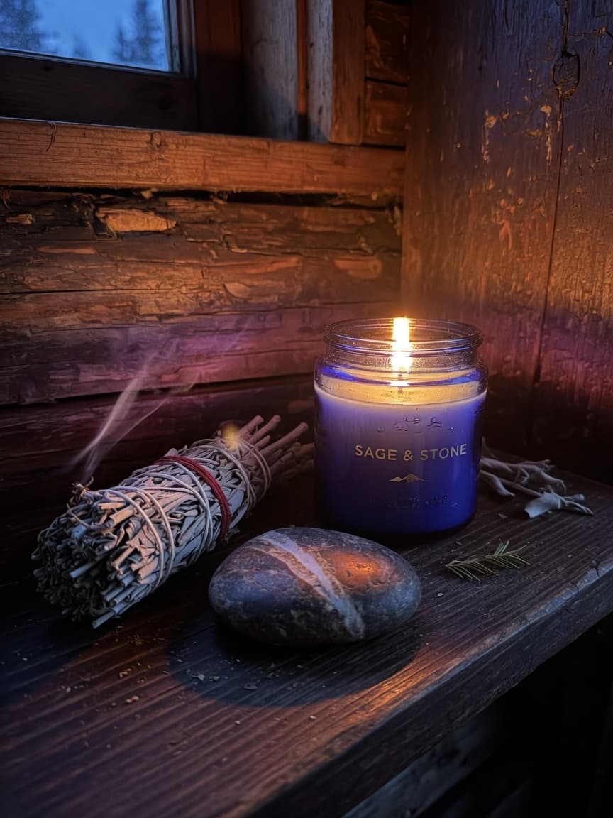 High Country Lavender 9 oz wooden-wick candle, hand-poured in Flagstaff