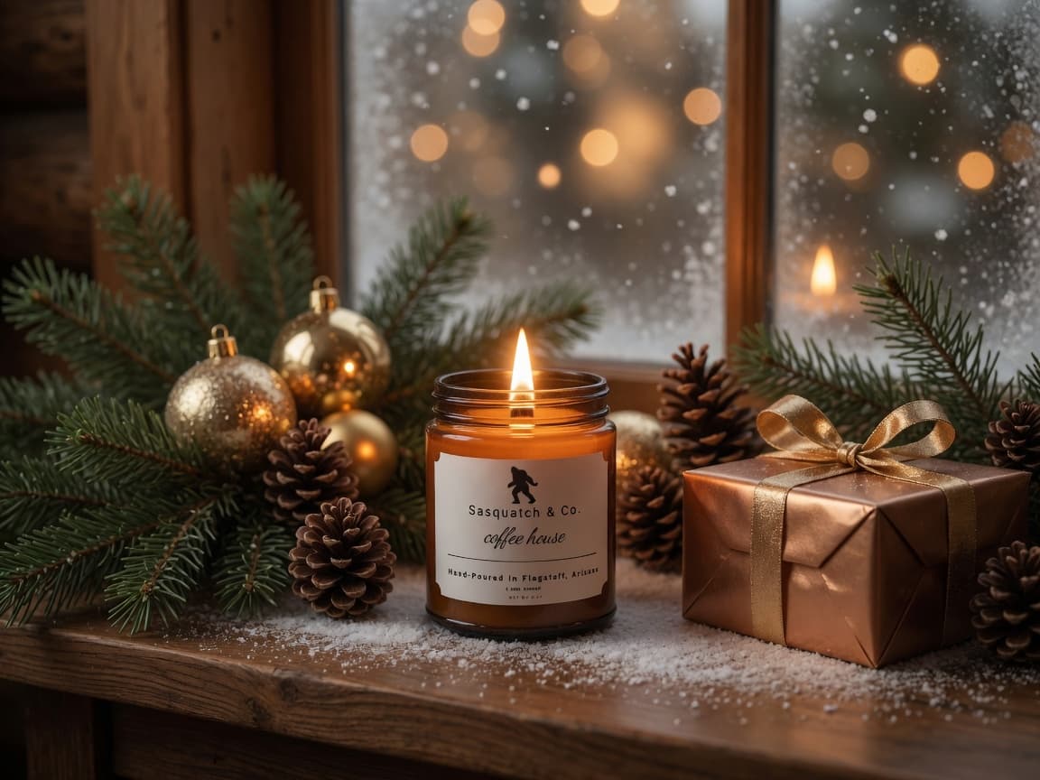 Holiday Hearth Gift Set 9 oz wooden-wick candle, hand-poured in Flagstaff